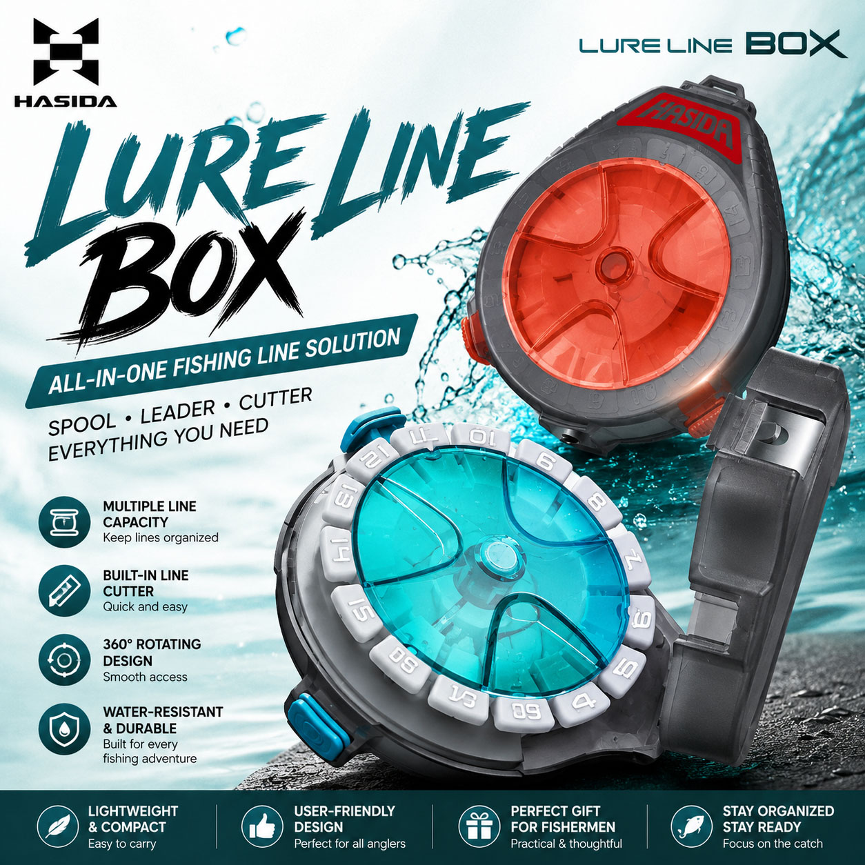 Leader Line - Caja para guardar hilo de pesca